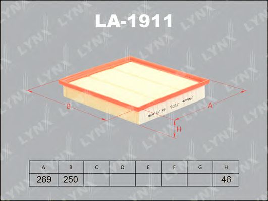 LA-1911 LYNXAUTO Air Supply Air Filter