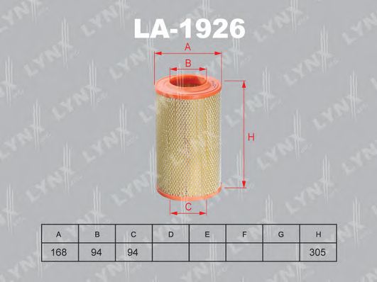 LA-1926 LYNXAUTO Air Supply Air Filter