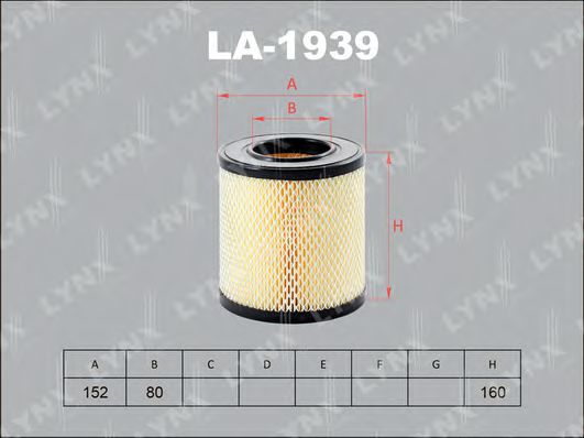 LA-1939 LYNXAUTO Air Supply Air Filter