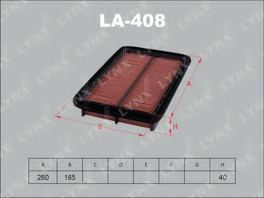 LA-408 LYNXAUTO Heating / Ventilation Filter, interior air
