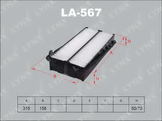 LA-567 LYNXAUTO Air Supply Air Filter