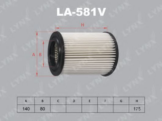 LA-581V LYNXAUTO Air Supply Air Filter