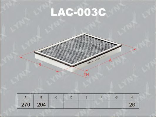 LAC-003C LYNXAUTO Фильтр, воздух во внутренном пространстве
