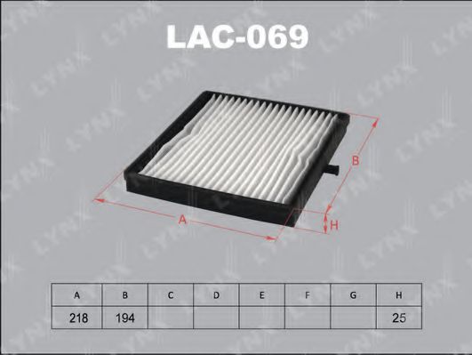 LAC-069 LYNXAUTO Heating / Ventilation Filter, interior air