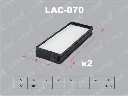 LAC-070 LYNXAUTO Heating / Ventilation Filter, interior air