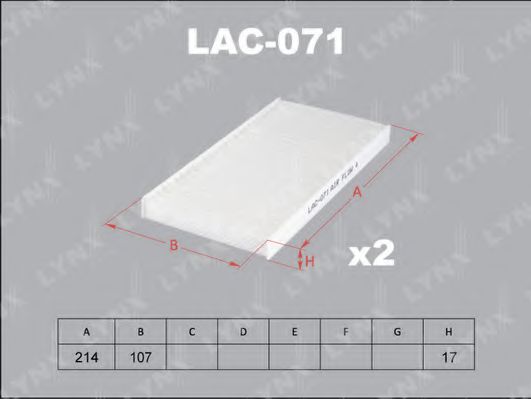 LAC-071 LYNXAUTO Filter, interior air