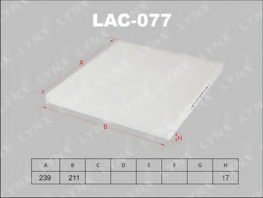 LAC-077 LYNXAUTO Filter, interior air