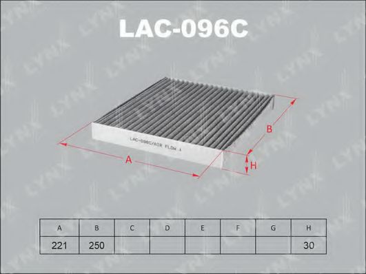 LAC-096C LYNXAUTO Heating / Ventilation Filter, interior air