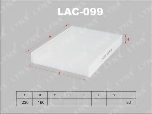 LAC-099 LYNXAUTO Filter, interior air