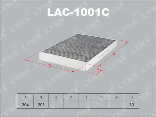 LAC-1001C LYNXAUTO Heating / Ventilation Filter, interior air