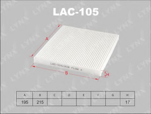 LAC-105 LYNXAUTO Heating / Ventilation Filter, interior air