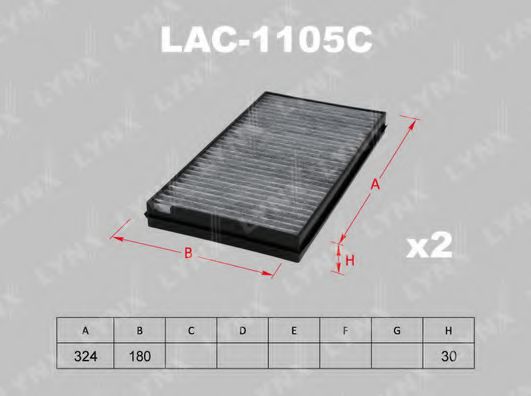 LAC-1105C LYNXAUTO Отопление / вентиляция Фильтр, воздух во внутренном пространстве