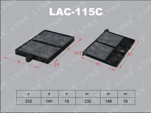 LAC-115C LYNXAUTO Heating / Ventilation Filter, interior air