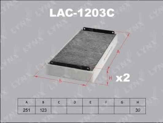 LAC-1203C LYNXAUTO Отопление / вентиляция Фильтр, воздух во внутренном пространстве