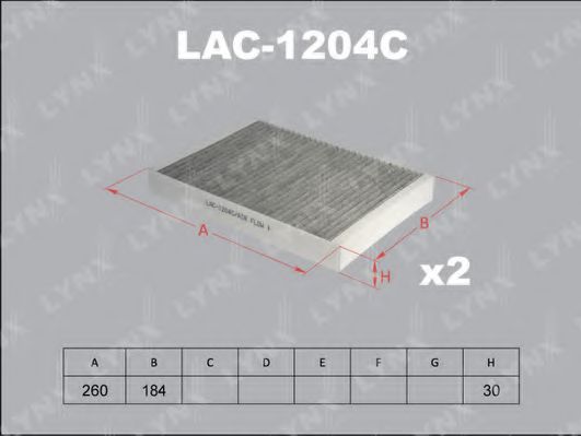 LAC-1204C LYNXAUTO Heating / Ventilation Filter, interior air