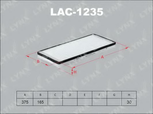 LAC-1235 LYNXAUTO Heating / Ventilation Filter, interior air