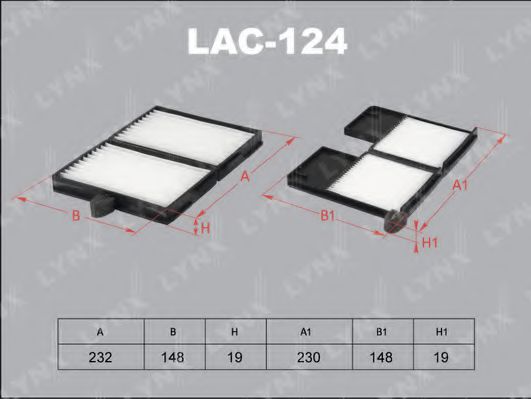 LAC-124 LYNXAUTO Filter, interior air