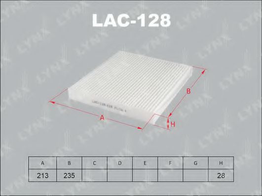 LAC-128 LYNXAUTO Фильтр, воздух во внутренном пространстве