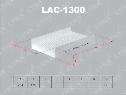 LAC-1300 LYNXAUTO Heating / Ventilation Filter, interior air
