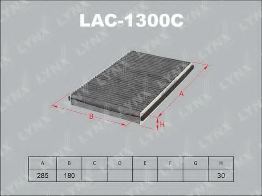 LAC-1300C LYNXAUTO Heating / Ventilation Filter, interior air