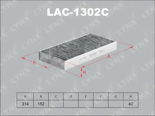 LAC-1302C LYNXAUTO Filter, interior air
