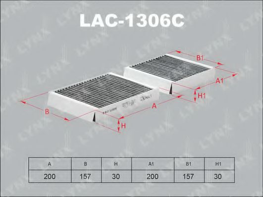 LAC-1306C LYNXAUTO Отопление / вентиляция Фильтр, воздух во внутренном пространстве
