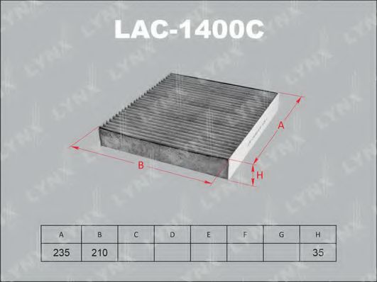 LAC-1400C LYNXAUTO Heating / Ventilation Filter, interior air