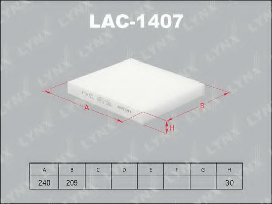 LAC-1407 LYNXAUTO Heating / Ventilation Filter, interior air