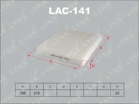 LAC-141 LYNXAUTO Heating / Ventilation Filter, interior air