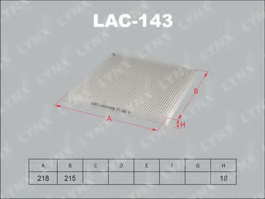 LAC-143 LYNXAUTO Heating / Ventilation Filter, interior air