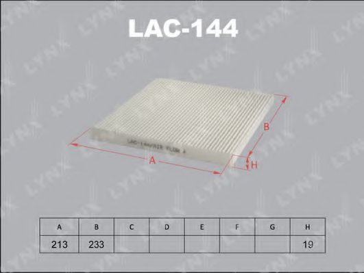 LAC-144 LYNXAUTO Heating / Ventilation Filter, interior air