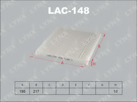 LAC-148 LYNXAUTO Heating / Ventilation Filter, interior air