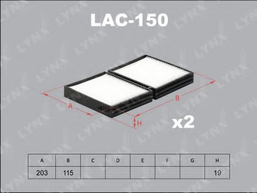 LAC-150 LYNXAUTO Heating / Ventilation Filter, interior air