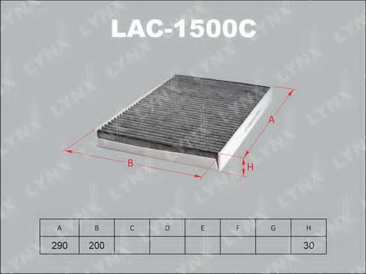 LAC-1500C LYNXAUTO Отопление / вентиляция Фильтр, воздух во внутренном пространстве