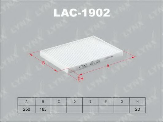 LAC-1902 LYNXAUTO Heating / Ventilation Filter, interior air