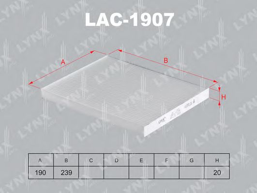 LAC-1907 LYNXAUTO Heating / Ventilation Filter, interior air