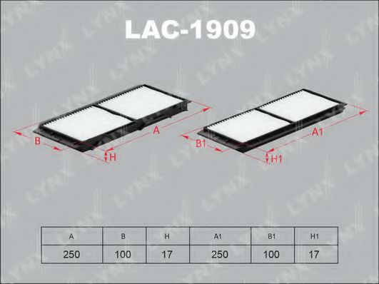 LAC-1909 LYNXAUTO Heating / Ventilation Filter, interior air