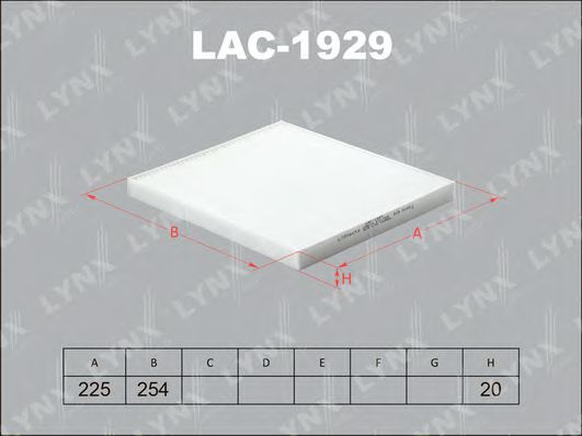 LAC-1929 LYNXAUTO Filter, interior air
