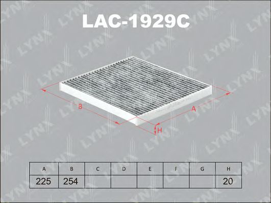 LAC-1929C LYNXAUTO Heating / Ventilation Filter, interior air