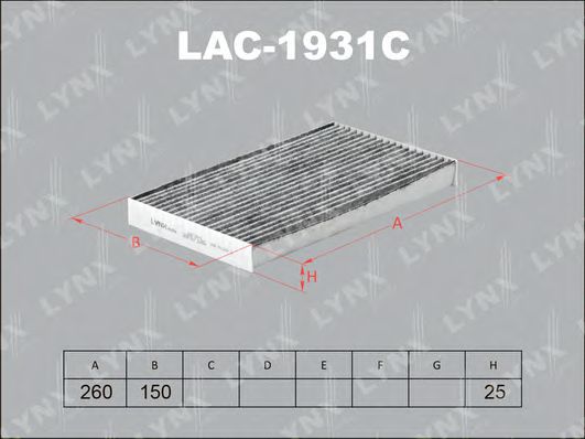 LAC-1931C LYNXAUTO Filter, interior air