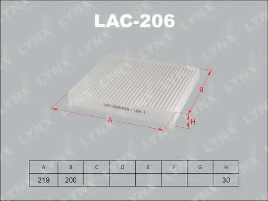 LAC-206 LYNXAUTO Filter, interior air