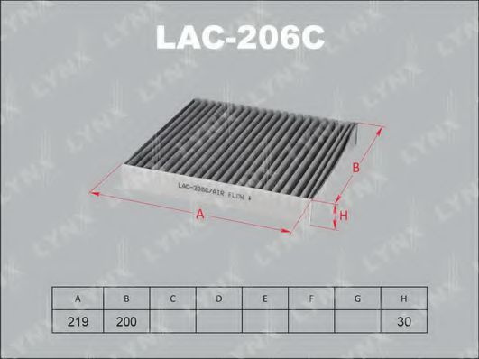 LAC-206C LYNXAUTO Heating / Ventilation Filter, interior air