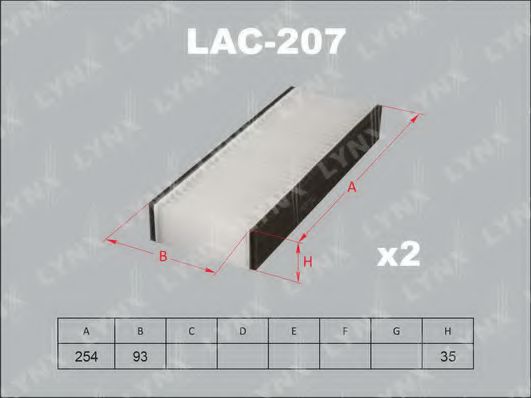 LAC-207 LYNXAUTO Heating / Ventilation Filter, interior air