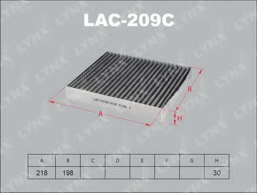 LAC-209C LYNXAUTO Heating / Ventilation Filter, interior air