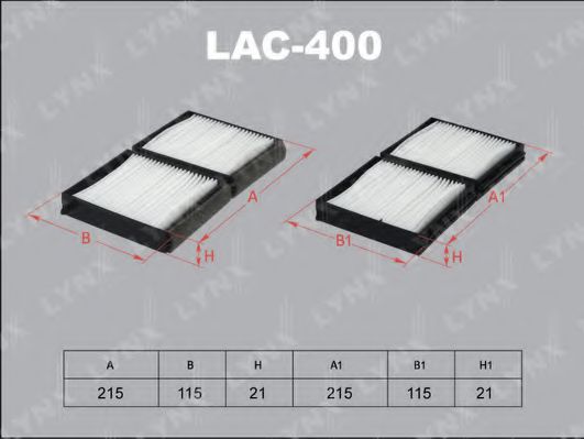 LAC-400 LYNXAUTO Heating / Ventilation Filter, interior air