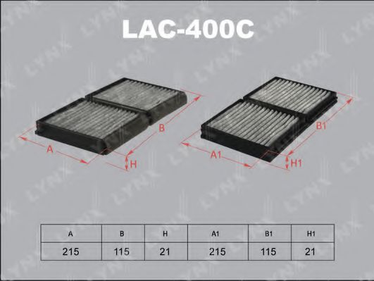 LAC-400C LYNXAUTO Heating / Ventilation Filter, interior air