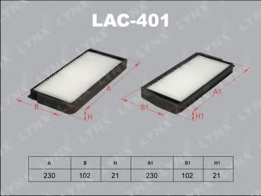 LAC-401 LYNXAUTO Heating / Ventilation Filter, interior air