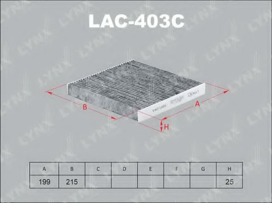 LAC-403C LYNXAUTO Отопление / вентиляция Фильтр, воздух во внутренном пространстве