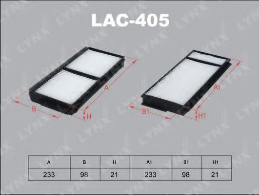 LAC-405 LYNXAUTO Heating / Ventilation Filter, interior air