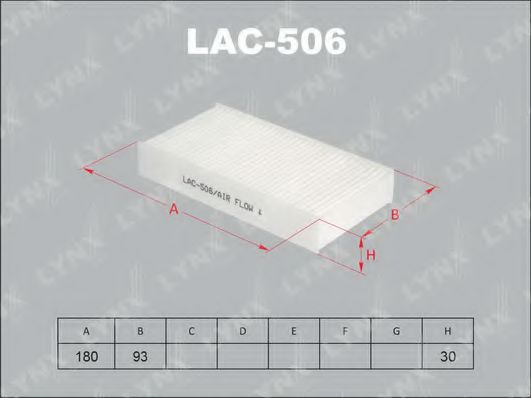 LAC-506 LYNXAUTO Heating / Ventilation Filter, interior air